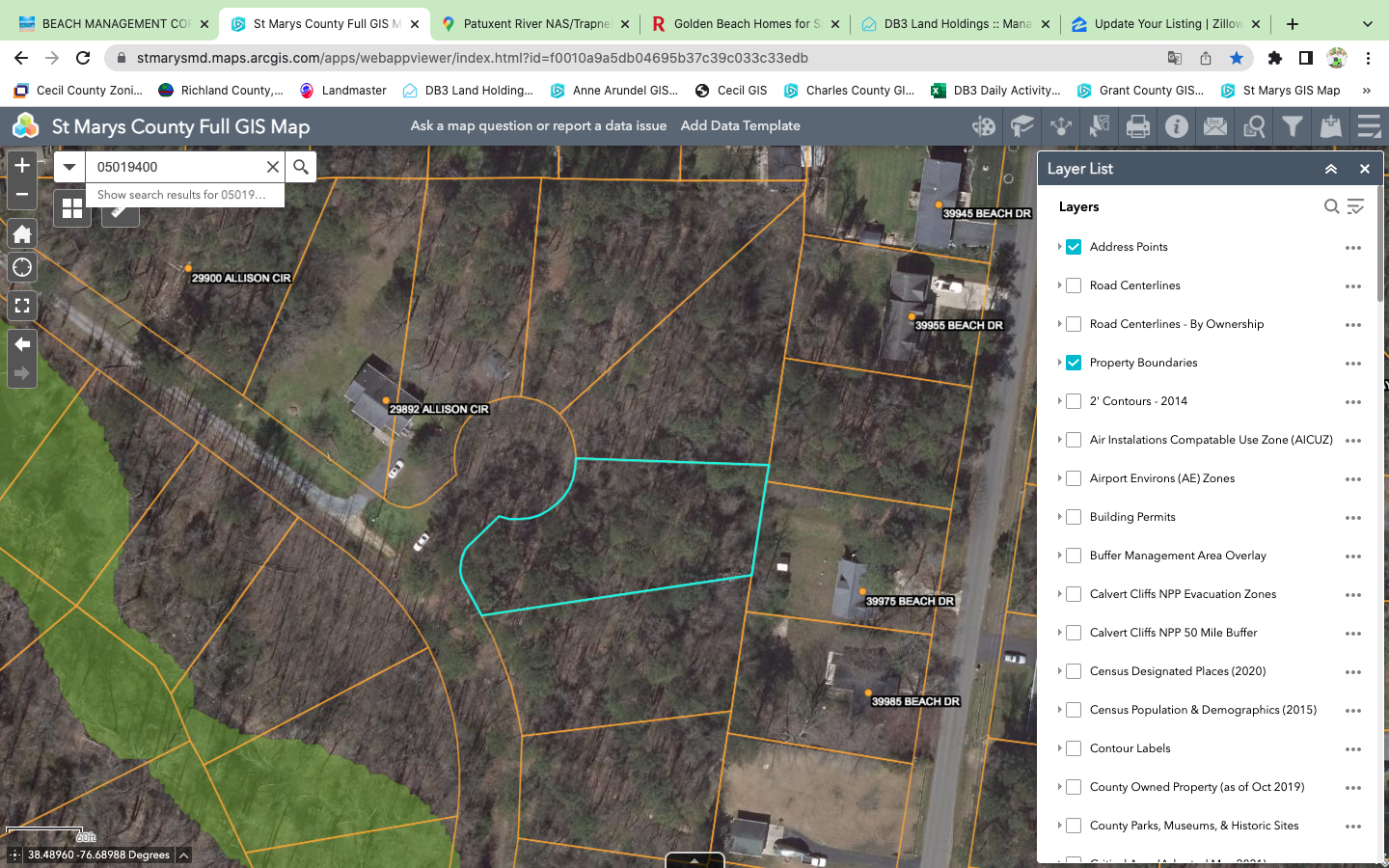 REDUCED 12,999! Golden Beach, MD .46 Ac Boat/Beach Access! 50 BELOW