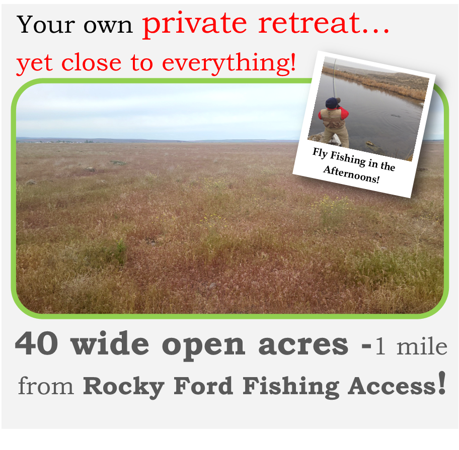 REDUCED! 40 acres of Wide Open Spaces! Fly Fishing! Ephrata, WA Near